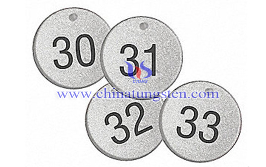 round tungsten numbered tag image